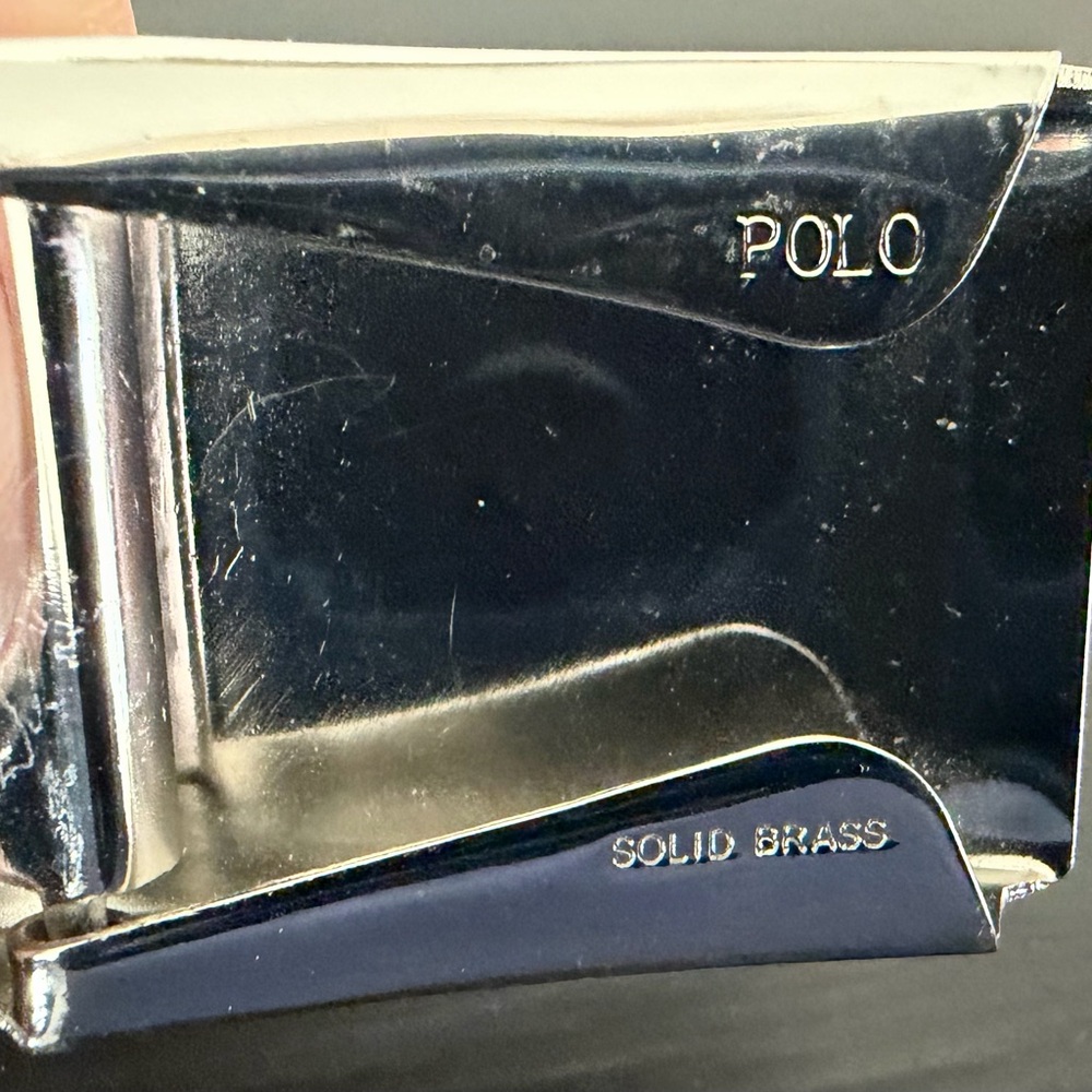 Ralph Lauren Polo Italian Leather Belt w/Chrome Buckle. Size 36-38. NWOT. - Picture 4 of 8